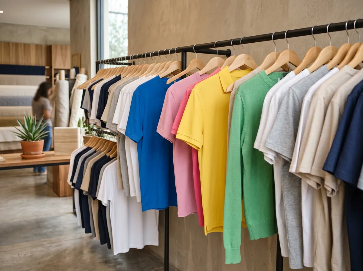 Ropa básica doblada en estante